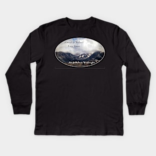 Mount St Helens lava dome, oval Kids Long Sleeve T-Shirt